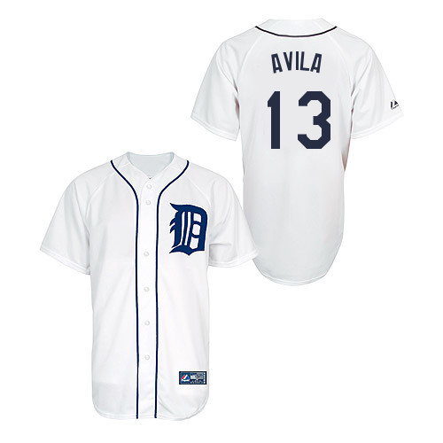 Alex Avila #13 Youth Baseball Jersey-Detroit Tigers Authentic Home White Cool Base MLB Jersey